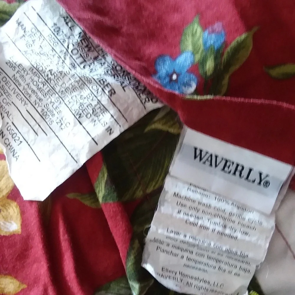 Waverly Set of 2 Pillow Shams & Quilt 87x87 Floral Butterflies Magnolia Cottage